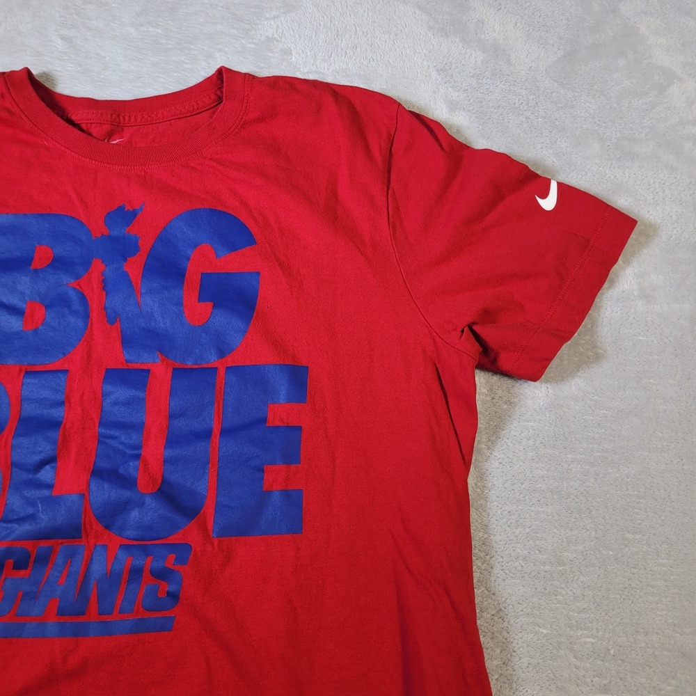New York Giants Tshirt Mens Large Red Nike Big Blue Statue of Liberty Logo - Picture 6 of 10